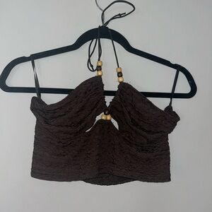 SHEIN Dark Brown Halter Tank Top